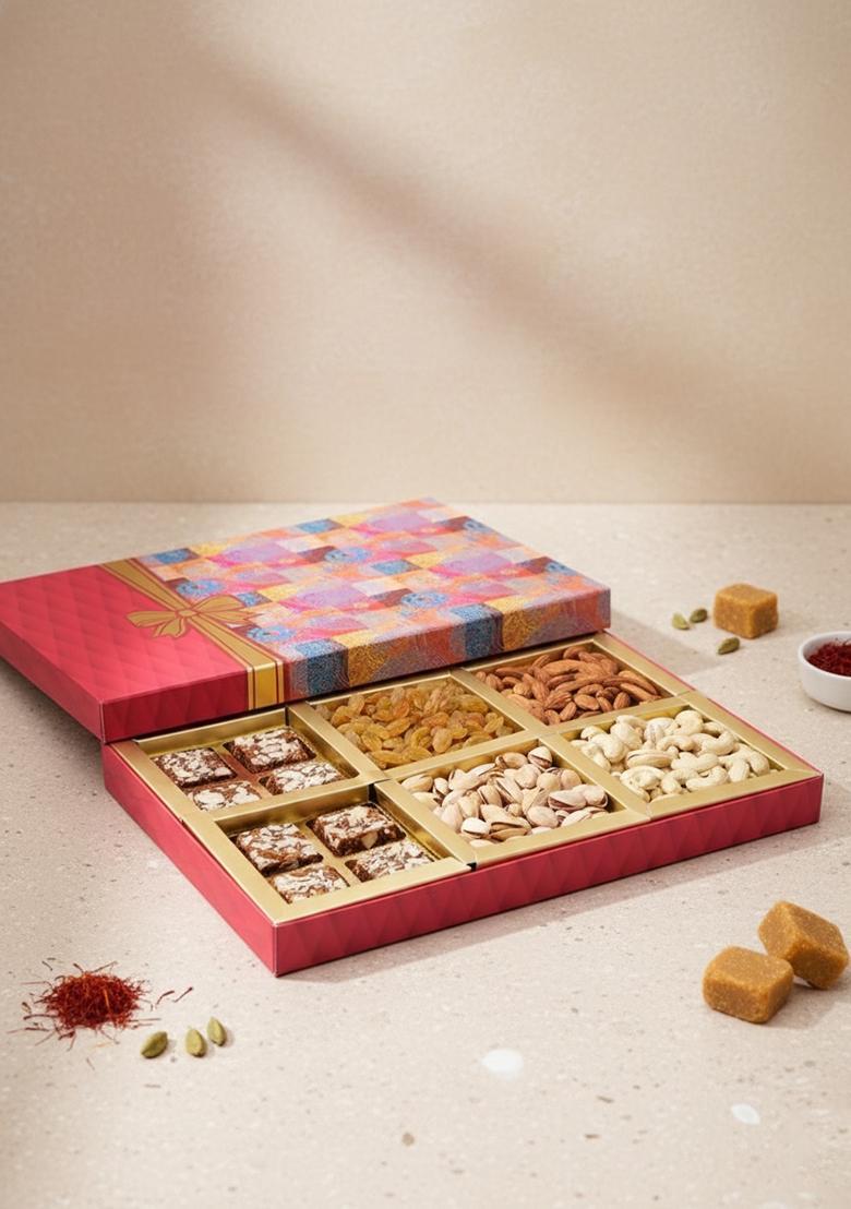 Ghasitaram Gifts Express Delivery Fruit n Nut Box of 4 Dryfruits and Sugarfree Bites|Gift for Diwali,Holi,Rakhi,Valentine,Christmas,Birthday,Anniversary,Gift Her,Him,Mothers Day,Fathers Day|