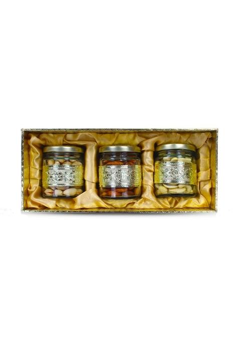 SAPPHIRE FOODS Diwali Gift Hampers Dry Fruit Pack Gifts In Jars for Employees Family Friends SF JAR TAPPER BOX (SF 3 BOX)