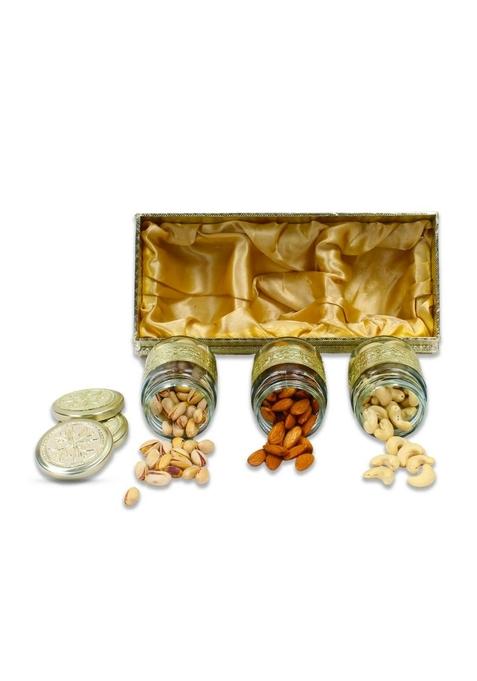 SAPPHIRE FOODS Diwali Gift Hampers Dry Fruit Pack Gifts In Jars for Employees Family Friends SF JAR TAPPER BOX (SF 3 BOX)