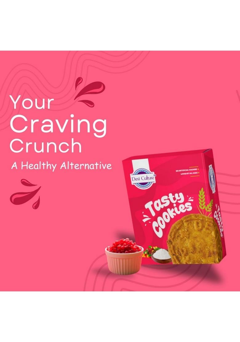 Desi Culture fruit biscuit/Cookies 200g | Crunchy Handmade Bakery-Style Biscuits Tea Time Snack Eggless Vegetarian Cookies for Kids & Adults Healthy Sweet Treat Fresh Hygienic Pack