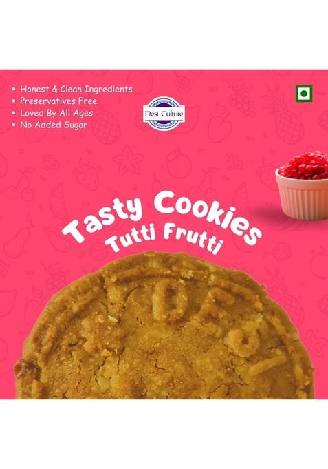 Desi Culture fruit biscuit/Cookies 200g | Crunchy Handmade Bakery-Style Biscuits Tea Time Snack Eggless Vegetarian Cookies for Kids & Adults Healthy Sweet Treat Fresh Hygienic Pack