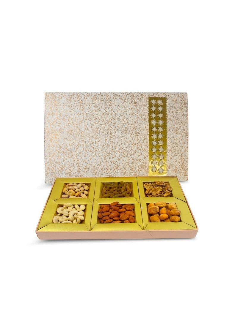 SAPPHIRE FOODS Festival Gift Hampers Dry Fruit Pack Christmas Gifts for Employees Family and Friends SF White Texture Box 958 (10 * 15)