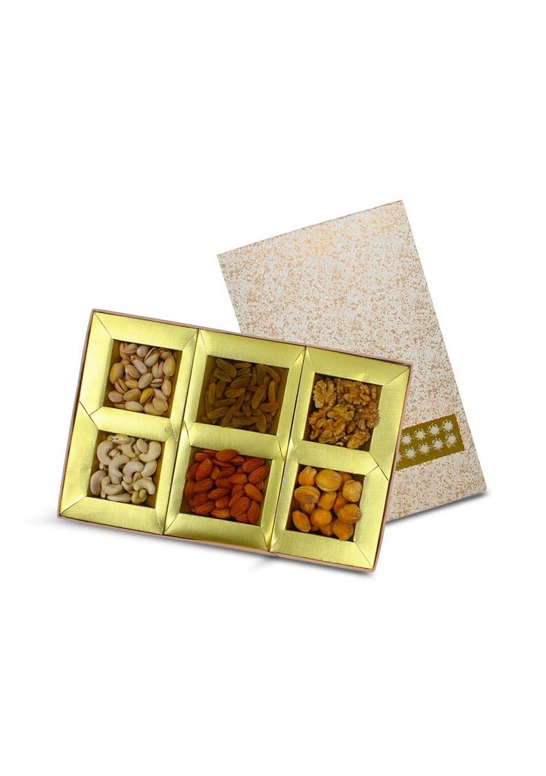 SAPPHIRE FOODS Festival Gift Hampers Dry Fruit Pack Christmas Gifts for Employees Family and Friends SF White Texture Box 958 (10 * 15)