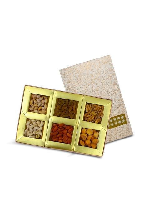 SAPPHIRE FOODS Festival Gift Hampers Dry Fruit Pack Christmas Gifts for Employees Family and Friends SF White Texture Box 958 (10 * 15)