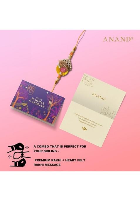 ANAND Sweets Raksha Bandhan/Rakhi MIthai Gift box | Dry Fruit Mysore Pak (200g) + Rakhi Greeting card combo Mouth Watering Pure Desi Ghee For Brother, Sister, Bhabhi No Preservatives