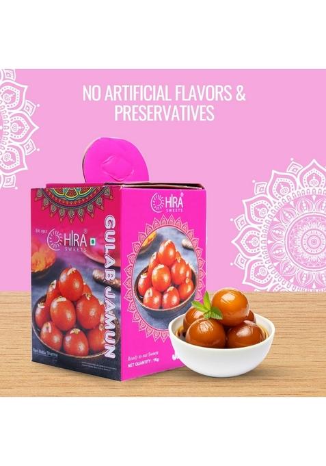 HIRA SWEETS Gulab Jamun 1kg Tin | Fresh Traditional Indian Mithai Ready to Eat Perfect Festive Gift Box No Added Colors Ideal for Celebrations & Gifting
