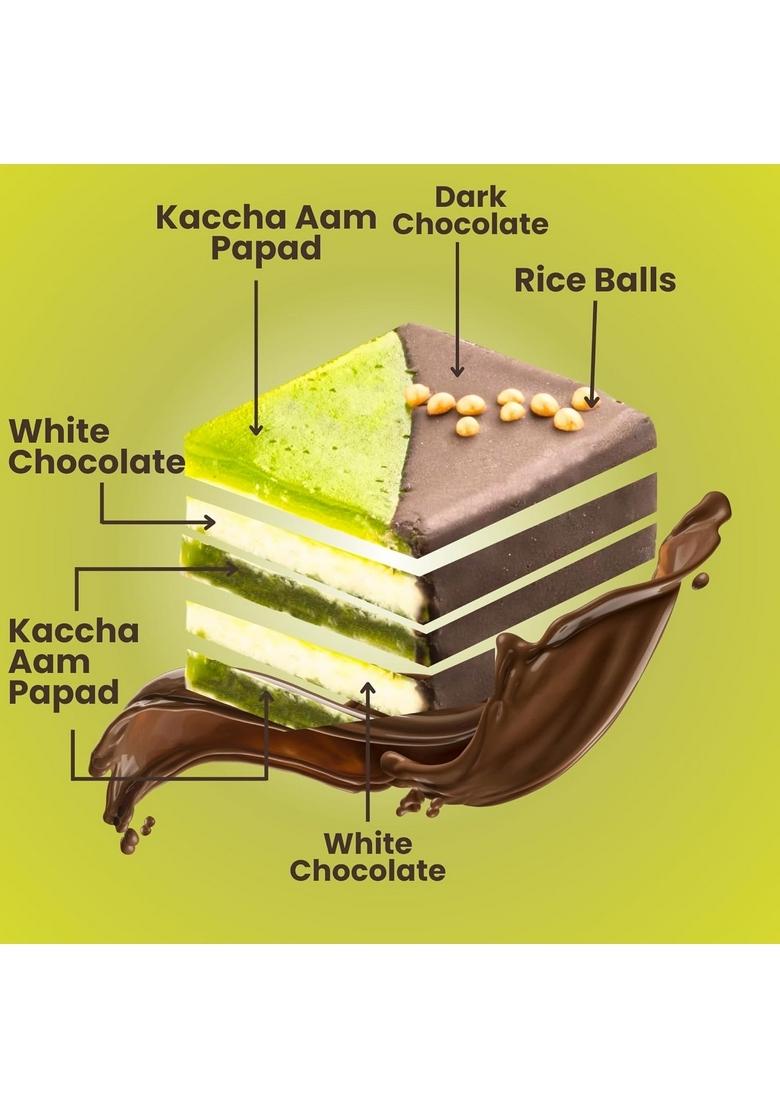 THE SWEET BLEND Assorted Sweets | Mango Bite, Khatta Meetha Aam Papad & Kaccha with Chocolate Tangy Indian Mithai Gift Hamper Box 250 g (10 pcs) |Ideal for Diwali