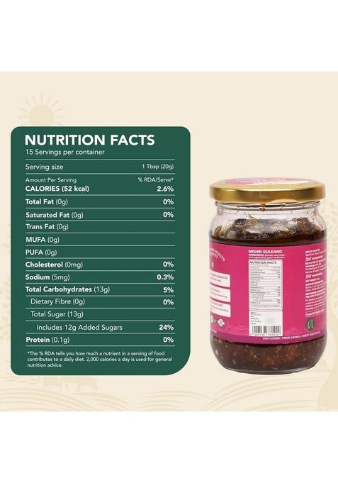 Anveshan Pure Mishri Gulkand 300g|Sun-Cooked Rose Petal Jam|Holi Thandai Mix|Made With Indian Damask Petals & Dhaagewali Mishri|Pure Taste Of Natural Ingredients|Refreshing mix for holi