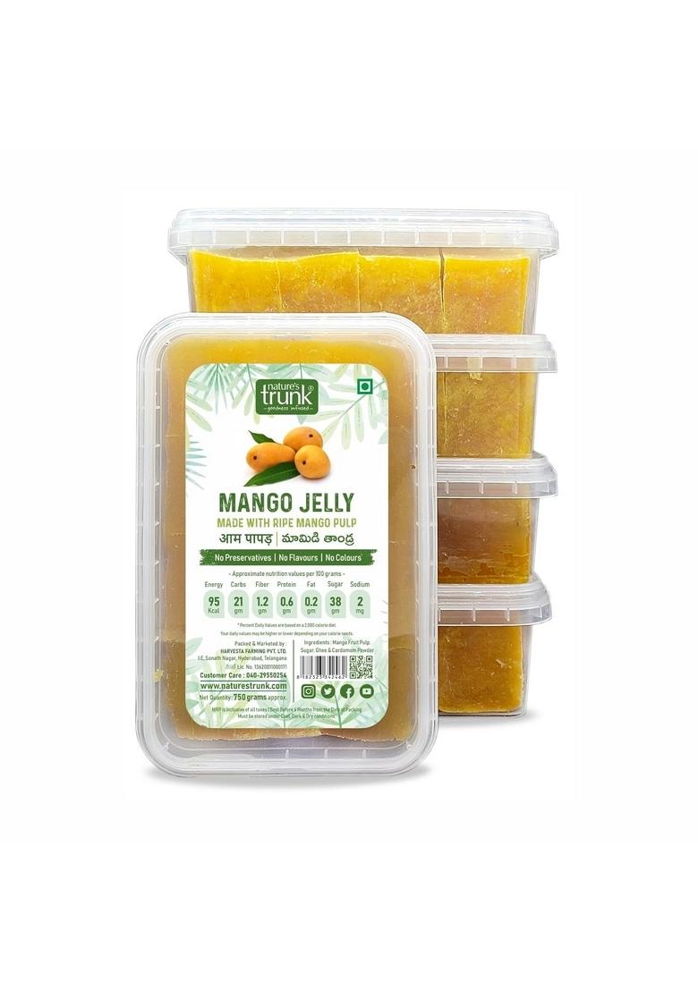 Natures Trunk Mango Jelly | 750 g Aam Papad Mamidi Thandra Sun Dried Traditional Fruit Snack Ripe Pulp No Preservatives Natural Sweet Candy