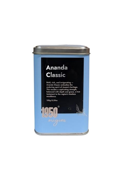 1950 origins Ananda Classic Premium Black tea | Pure Assam CTC Leaves Kadak Chai 100% Natural Loose-Leaf Rich, Strong & Fresh Single Estate 150g Tin Caddy