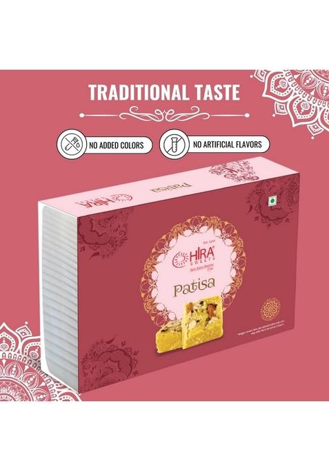 HIRA SWEETS Patisa 1 Kg (500g*2) | Soan Papdi Indian Mithai Instant Ready To Eat