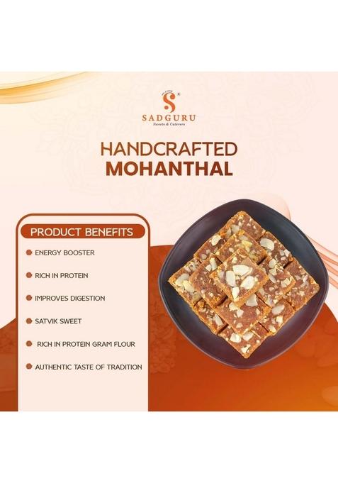 SADGURU SWEET & CATERERS Sweets Kesariya Mohanthal /Traditional Gujarati with Pure Ghee Saffron/Rich Festive Made Desi Ghee/Taste of Tradition/Pure, Traditional, Delicious/Perfect for Diwali, Raksha Bandhan Gifting-500 gm