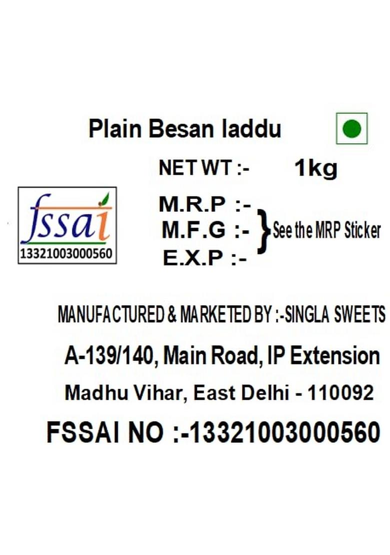 Singla Sweets Premium Besan Laddu Box 1kg