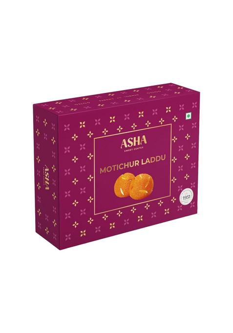 ASHA SWEET CENTER Motichur Laddu 250 G- Pack of 1| Indian Sweets For Gifting And Celebration | Motichoor Fresh Boondi Ladoo Mithai Box