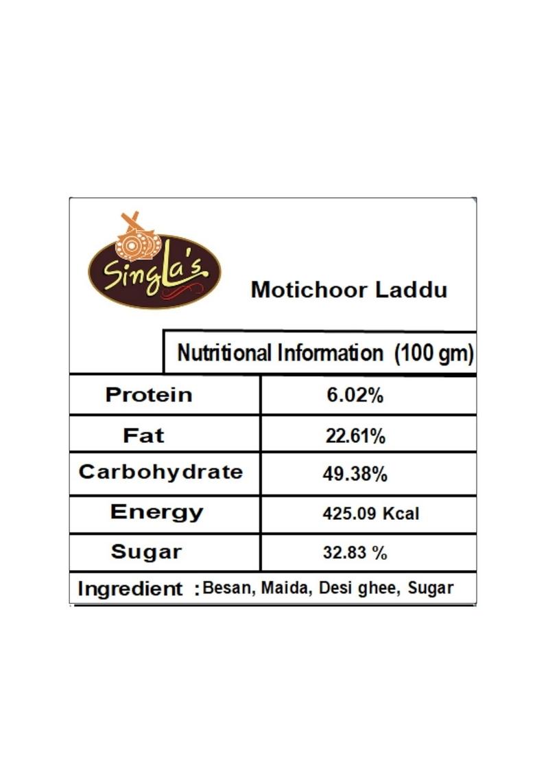 Singla Sweets Motichoor Laddu 500g, Very Delicious, Mithai, Vacuum Packing Box