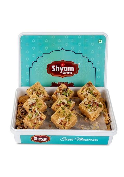 shyam sweets Desi Ghee Patisa (900gm) Flaky Mithai with Pure Cashew & Almond | Made in Premium Traditional Indian Sweet Gift Box No Preservatives 100% Vegetarian