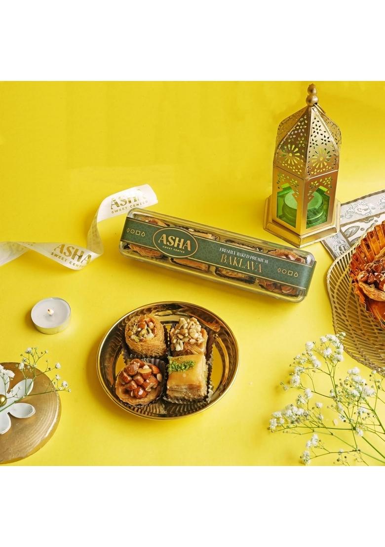 ASHA SWEET CENTER SWEETS Baklava Assorted (Pack Of 2 X 100 Grams)| Made with Pure Ghee |Premium Perfect for Gifting and Snacking| Turkish Delight Fresh Ingredients