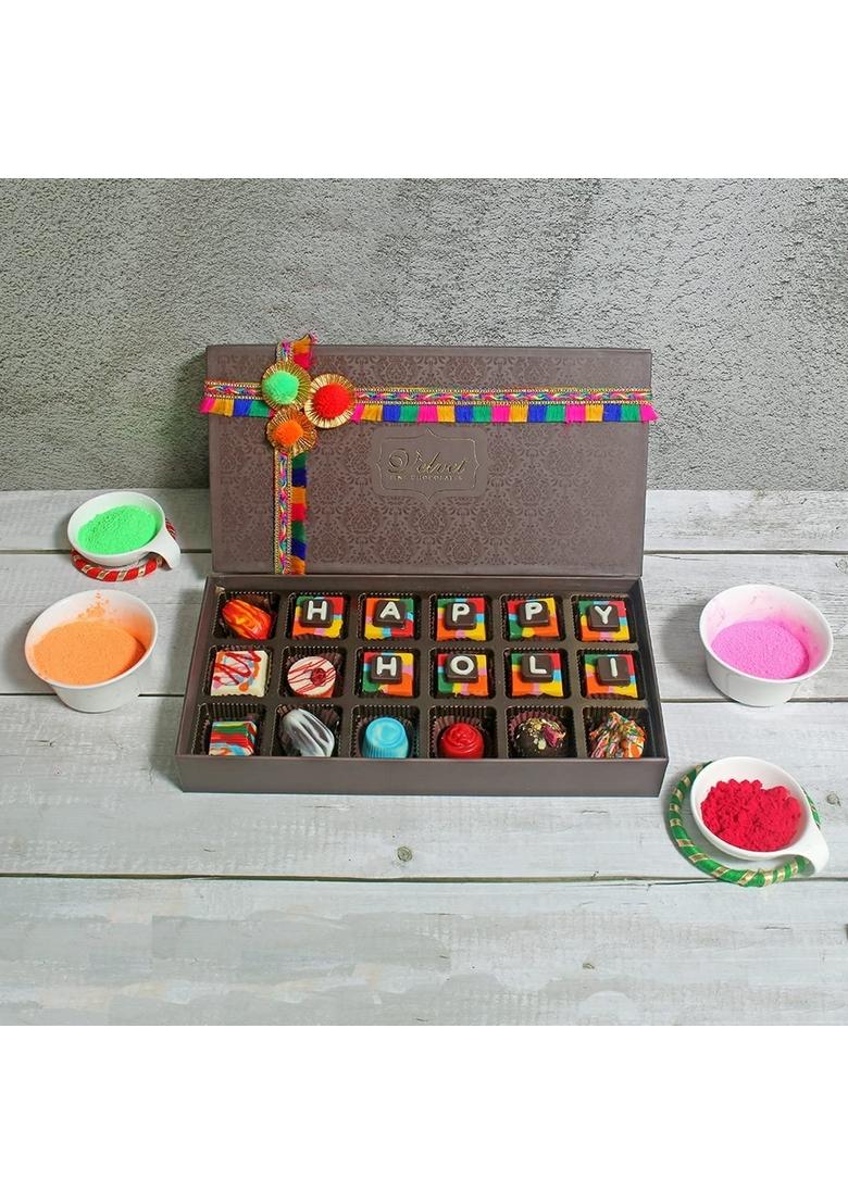 Velvet Fine Chocolates Gift Hamper Pack with 18 Assorted Colourful | Premium for Family, Friends, Employees