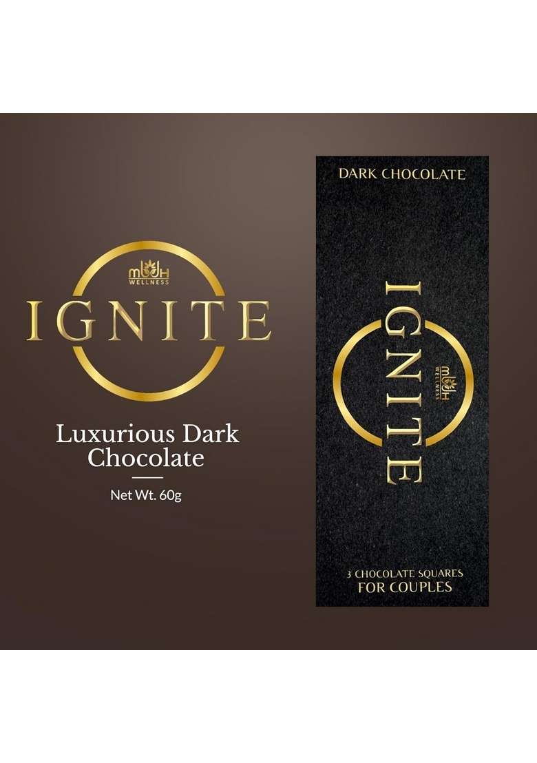 MBDH Wellness Ignite Chocolate Bars (1 Box) | Luxurious Dark For Uplifting Mood & Vitality Ideal Men Women,Vegetarian Gluten-Free Delight, 60 Gram - Indya