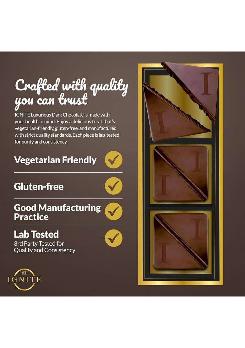 MBDH Wellness Ignite Chocolate Bars (1 Box) | Luxurious Dark For Uplifting Mood & Vitality Ideal Men Women,Vegetarian Gluten-Free Delight, 60 Gram - Indya