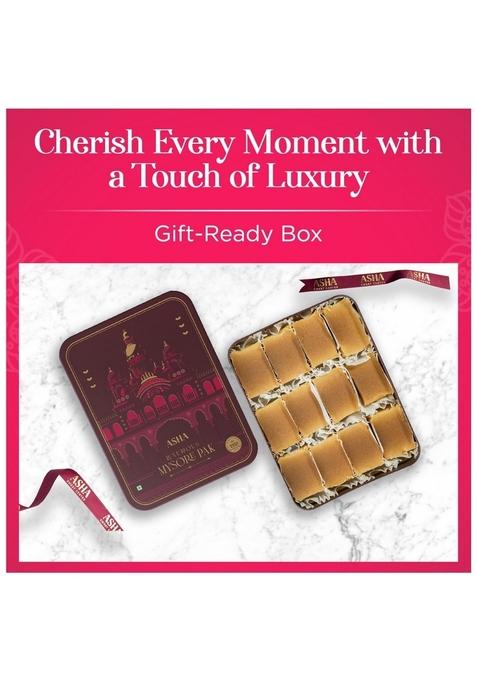 ASHA SWEET CENTER Handcrafted Mysore Pak (500G- Pack of 1)|Made With Pure Desi Ghee|Melts In Mouth|Special Indian Mithai|Delicious & Healthy Exclusive Sweets Gift Box|Traditional Taste Mysuru