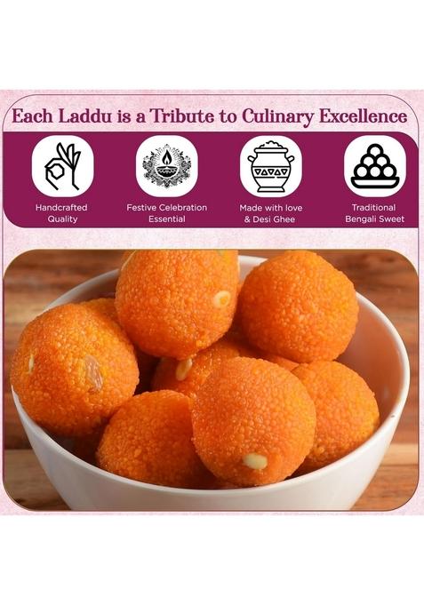 ASHA SWEET CENTER Sweets | Motichur Laddu 250g (Pack of 2) Indian for Gifting and Celebration Motichoor Fresh Boondi Ladoo Mithai Box