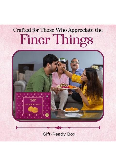 ASHA SWEET CENTER Sweets | Motichur Laddu 250g (Pack of 2) Indian for Gifting and Celebration Motichoor Fresh Boondi Ladoo Mithai Box