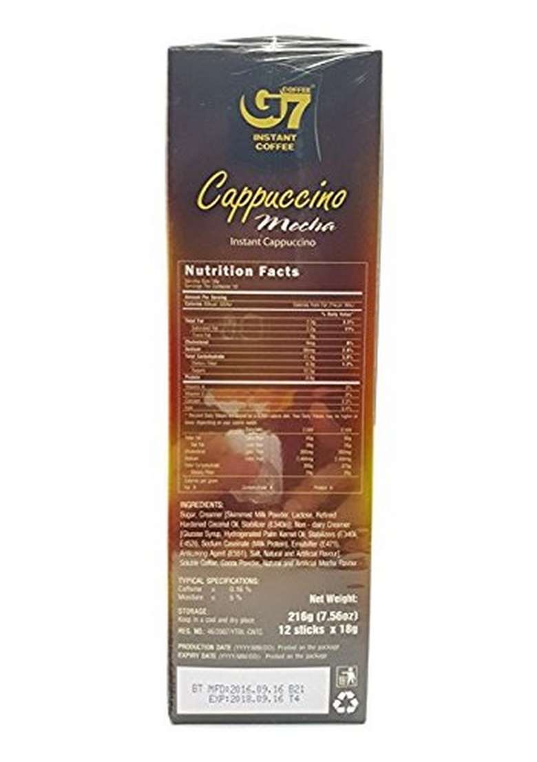 Trung Nguyen G7 Instant Cappuccino Mocha Coffee | Vietnamese Gourmet Coffee- Box 12 Sticks*18gms, net weight:216gms - Indya