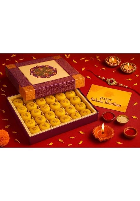 GHASITARAM'S Diwali Gifts 2 Fancy Diya with Kesar Mawa Peda 400 gm For Gifting, Festive Gifting