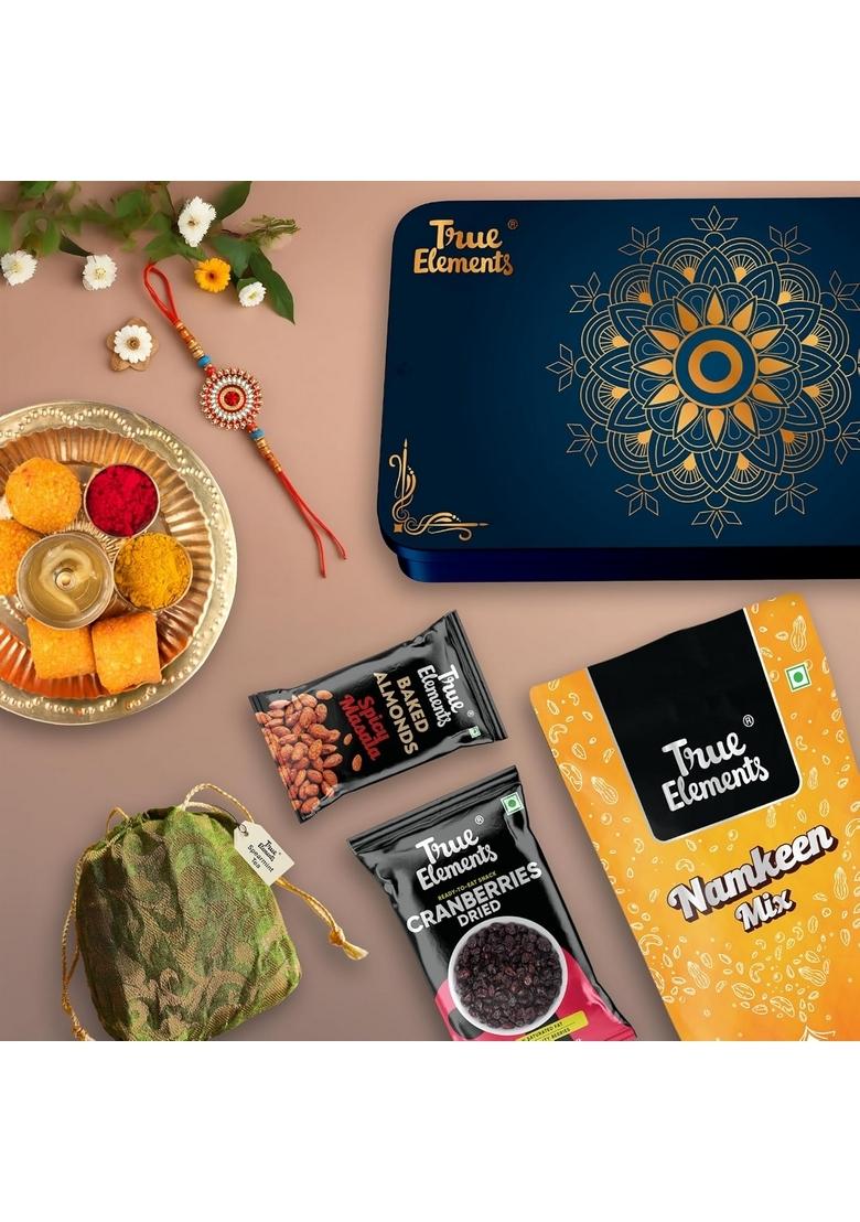 True Elements Delight Gourmet Crunch & Munch Gift Hamper 164 gm | Premium Healthy Snack Festive Gifting for Rakhi Treats Combo hampers brother Sisters