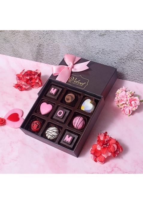 VELVET FINE CHOCOLATES Mother s Day Gift Hamper for MOM | Chocolate Pack 9 Assorted with written on the