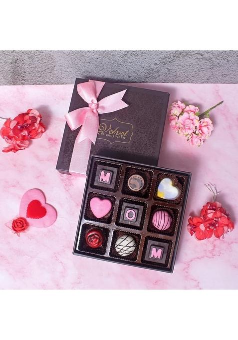 VELVET FINE CHOCOLATES Mother s Day Gift Hamper for MOM | Chocolate Pack 9 Assorted with written on the