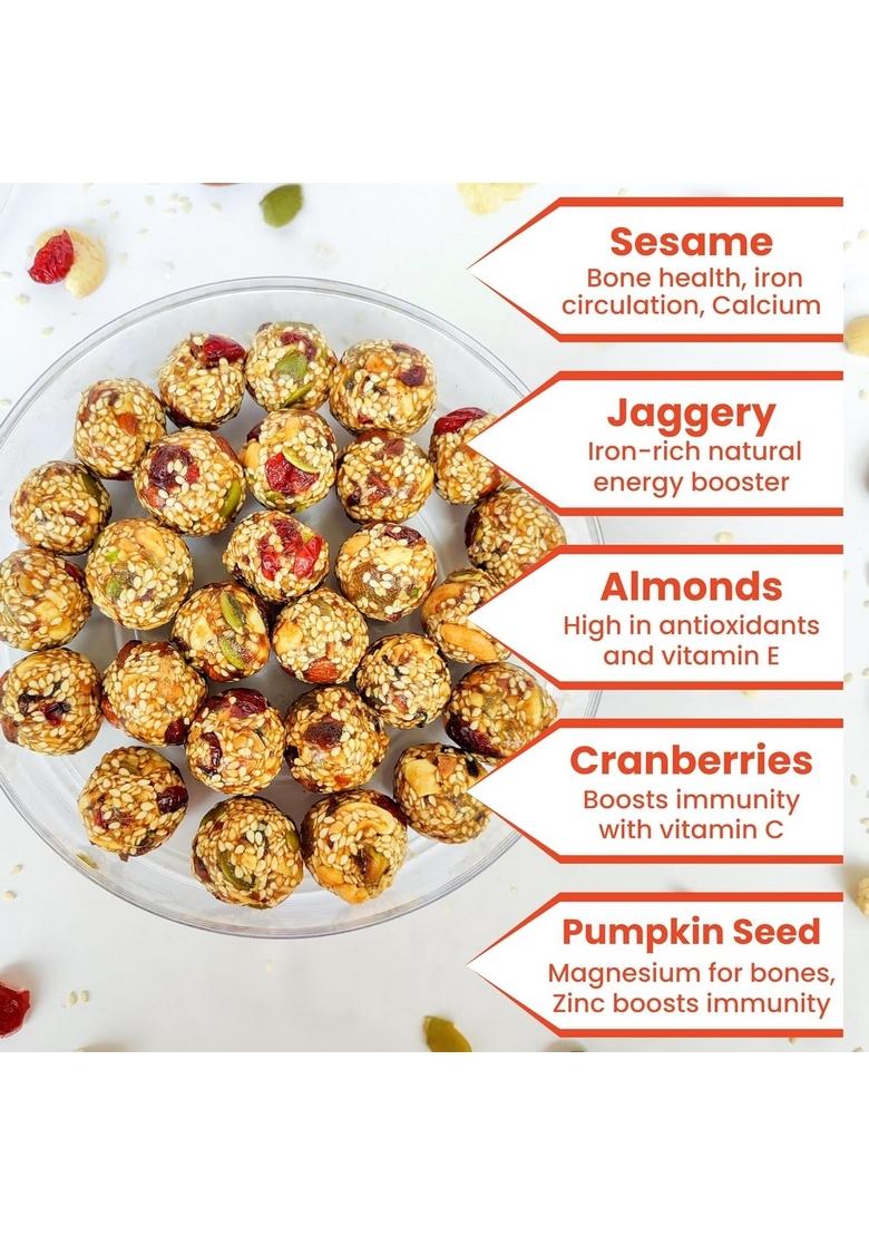 THE SWEET BLEND Fruit & Nut Til Ladoo Box 300g | Sugar-Free Sesame Jaggery Laddu Dry Healthy Sweets Snacks Assorted Gift Hamper Ideal Diwali