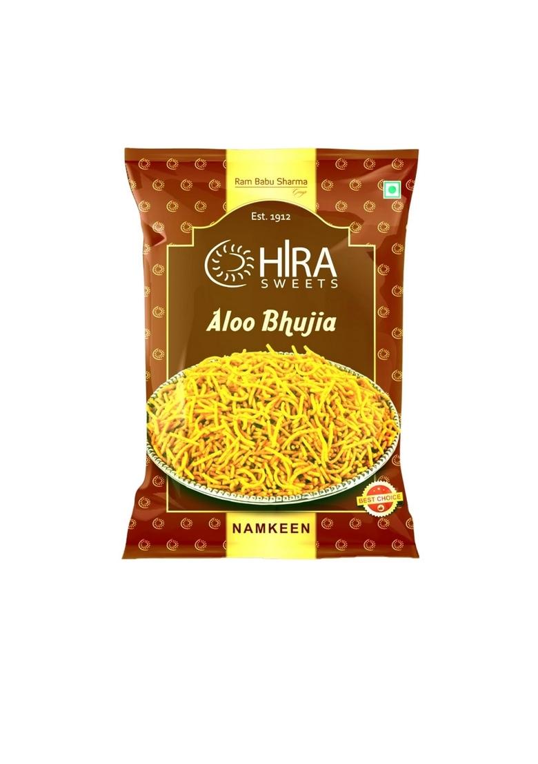 HIRA SWEETS Kaju Roll (500 g) & Aloo Bhujia(400 Combo Pack | Indian Traditional Mithai Made With Finest Cashews Namkeen Festival Box