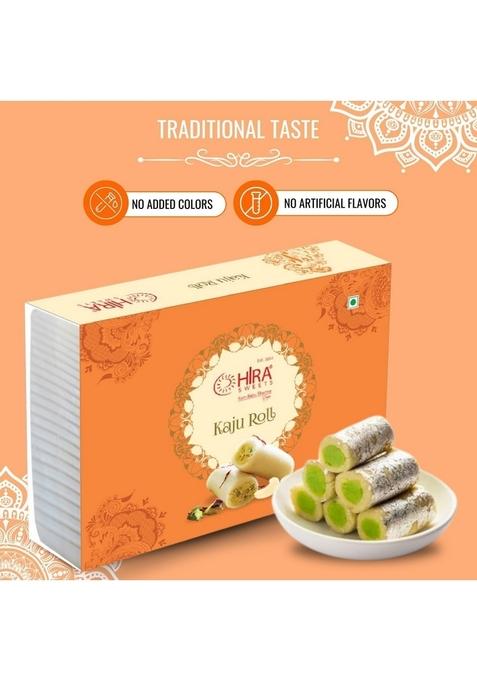 HIRA SWEETS Kaju Roll (500 g) & Aloo Bhujia(400 Combo Pack | Indian Traditional Mithai Made With Finest Cashews Namkeen Festival Box
