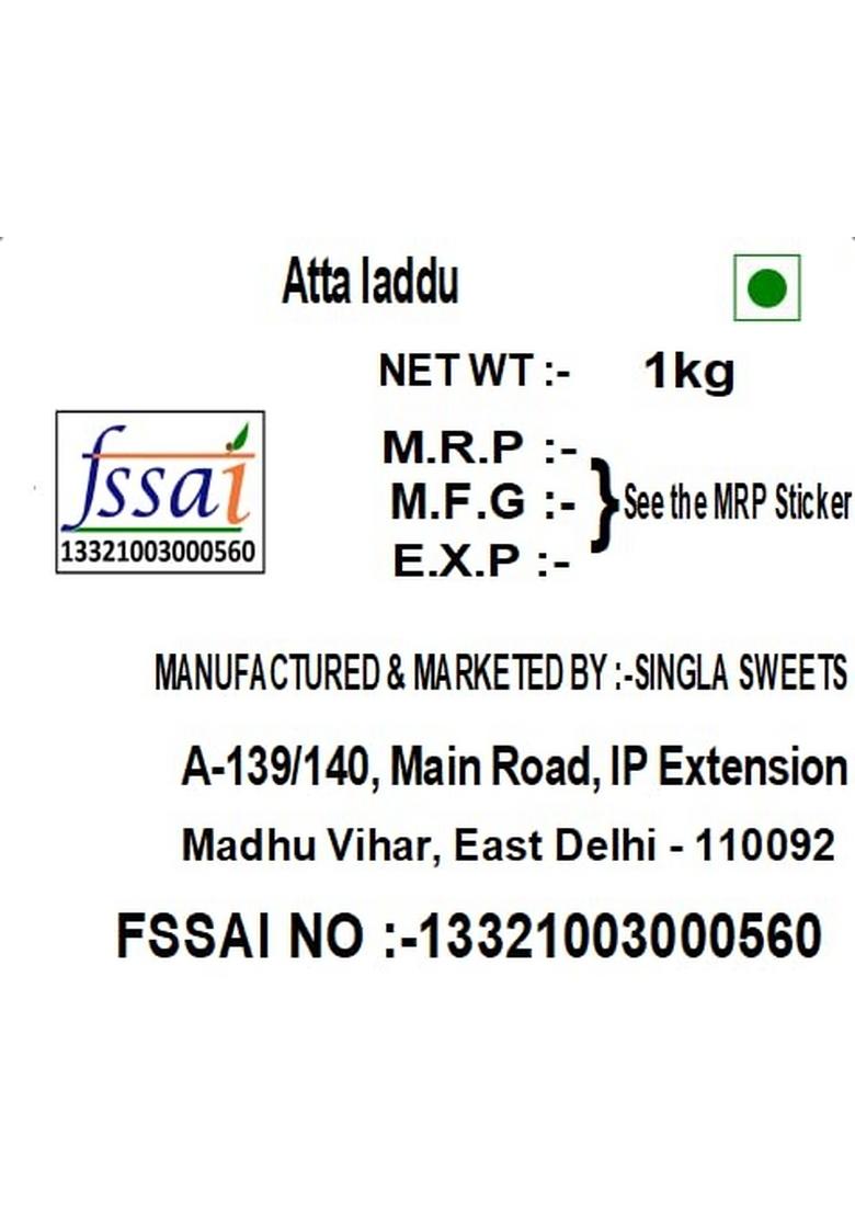 Singla Sweets Atta laddu 1kg Box Sweet mithai