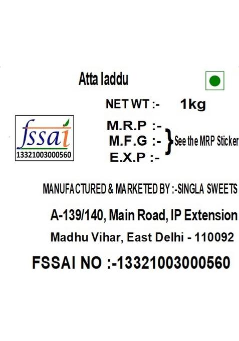 Singla Sweets Atta laddu 1kg Box Sweet mithai
