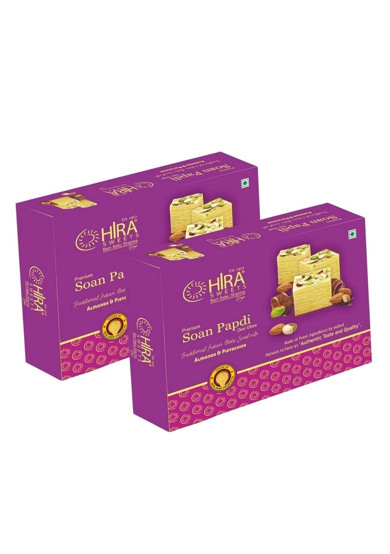 HIRA SWEETS Soan Papdi (500g x 2) | Instant Ready To Eat