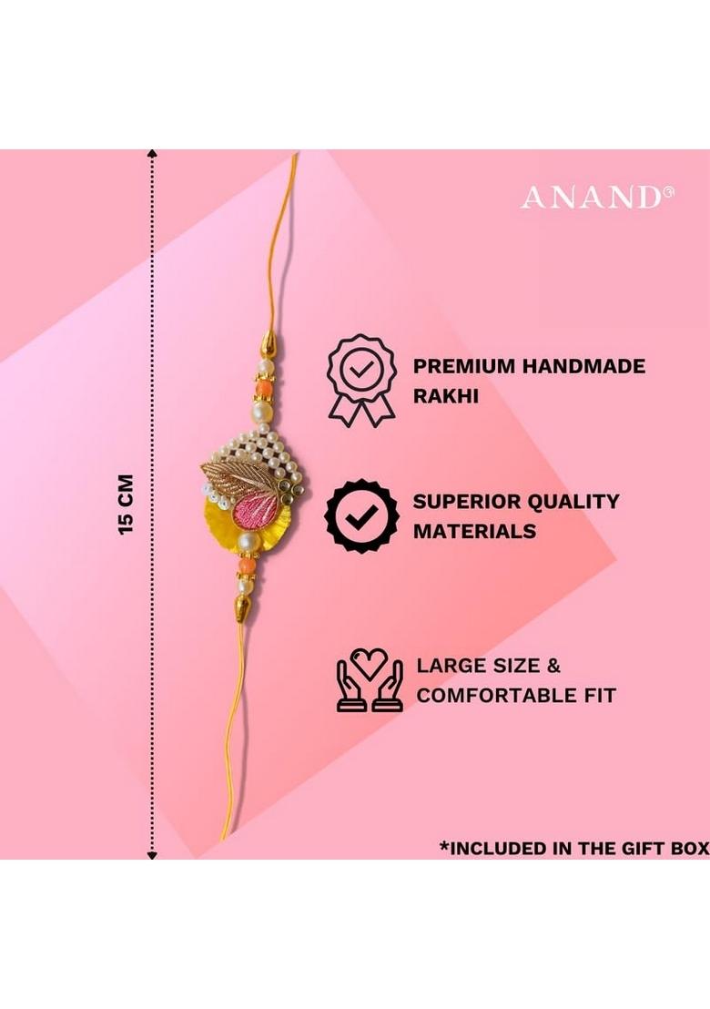 ANAND Sweets Raksha Bandhan/Rakhi MIthai Gift box | Coconut Burfi (500g) + Rakhi Greeting card combo Mouth Watering Pure Desi Ghee For Brother, Sister, Bhabhi No Preservatives