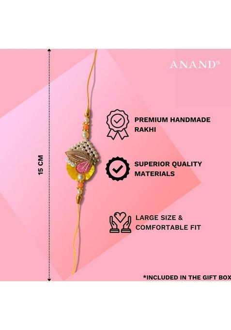 ANAND Sweets Raksha Bandhan/Rakhi MIthai Gift box | Coconut Burfi (500g) + Rakhi Greeting card combo Mouth Watering Pure Desi Ghee For Brother, Sister, Bhabhi No Preservatives