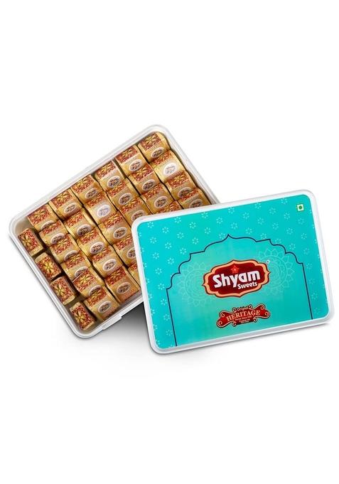 shyam sweets Mewa Bite Badam 900g Premium Desi Ghee Sweet | Almond & Cashew Dry Fruit Mithai Exotic Traditional Box Less Sugar 100% Pure Vegetarian