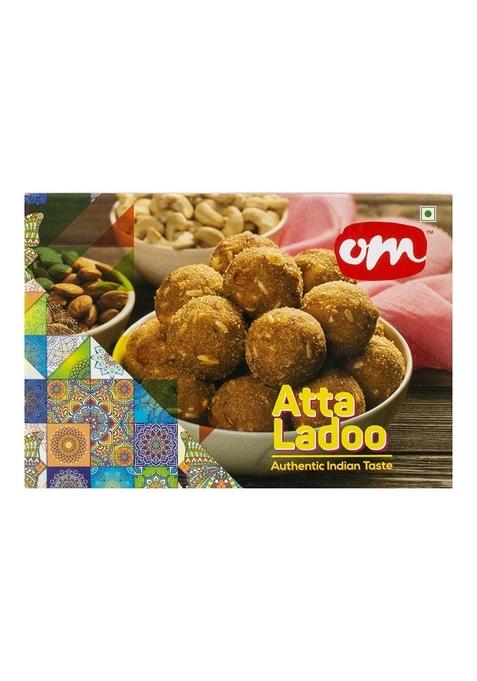 OM SWEETS & SNACKS Atta Laddoo | Made with Premium Ingredients Handcrafted Indian Traditional Mithai No Added Colours for Raksha Bandhan Laddu Great Gift Pack Festival of 1 (400gm)