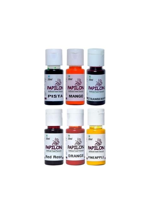 PAPILON Set of 6 Flavouring Emulsions 20ml l For sharbat/Icecream/icegola/cake/cookies