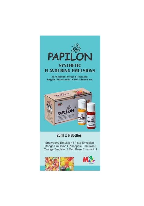 PAPILON Set of 6 Flavouring Emulsions 20ml l For sharbat/Icecream/icegola/cake/cookies