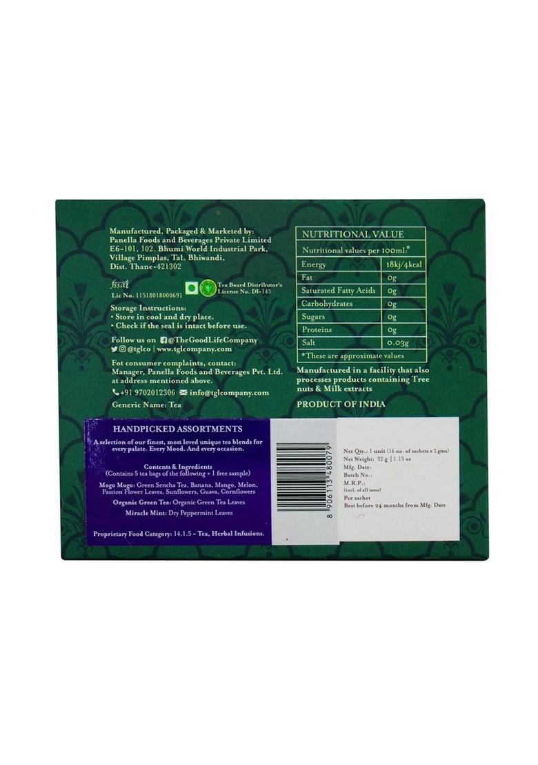 TGL Co. The Good Life Company Handpicked Assortment-Assorted Black Tea Collection (16 Bags) Pack Of 2,170 Grams