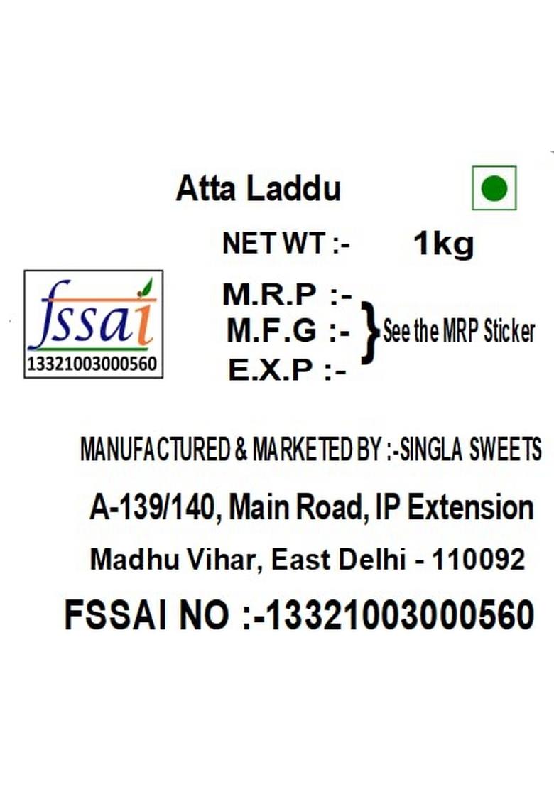 Singla Sweets Premium Atta laddu 1kg Box