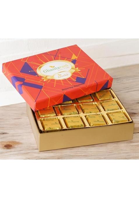 Ghasitaram Gifts MEWA Bites in Premium Box 12 Pcs|Sweet|Sweet Gift Pack|Diwali Mithai|Indian Mithai|Diwali Box|