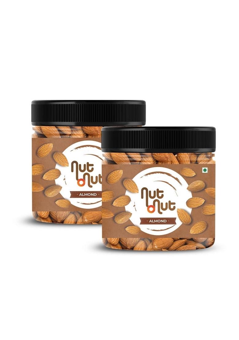 Nut O 100% Natural Premium California Dried Almonds 700 g-Premium Badam Giri-Whole Badam-Immune Booster-High In Fiber-Healthy Snacks Option-Nuts and Dry Fruits (350 g x2)
