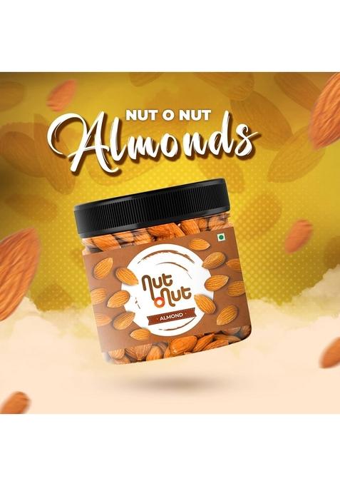 Nut O 100% Natural Premium California Dried Almonds 700 g-Premium Badam Giri-Whole Badam-Immune Booster-High In Fiber-Healthy Snacks Option-Nuts and Dry Fruits (350 g x2)