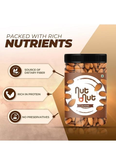 Nut O 100% Natural Premium California Dried Almonds 700 g-Premium Badam Giri-Whole Badam-Immune Booster-High In Fiber-Healthy Snacks Option-Nuts and Dry Fruits (350 g x2)